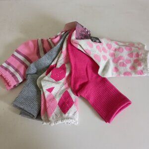 NWT Unr8ed 5 pairs preppy pink anklet socks fits shoe size 4-10.5